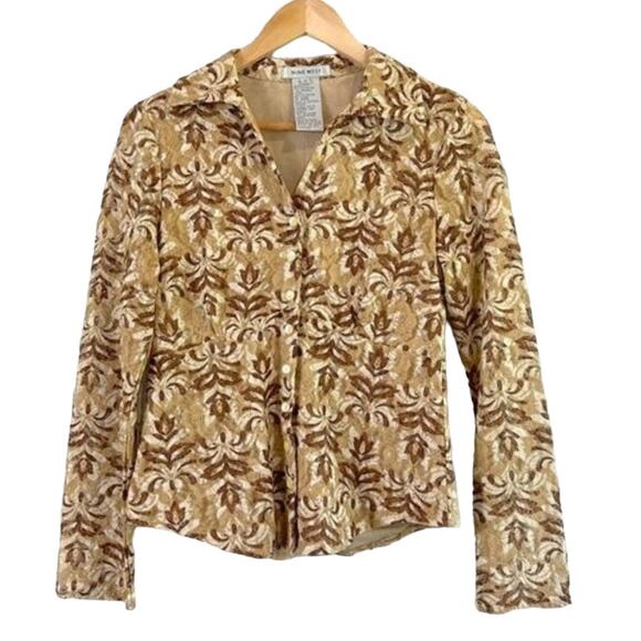 Nine West Women's Button Up Blouse Small 90s Y2K Vintage Sheer - Picture 1 of 7